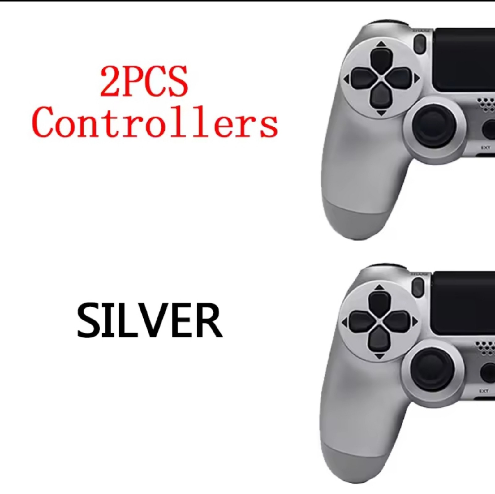 2 Wireless Controllers for the PS4 - Silver