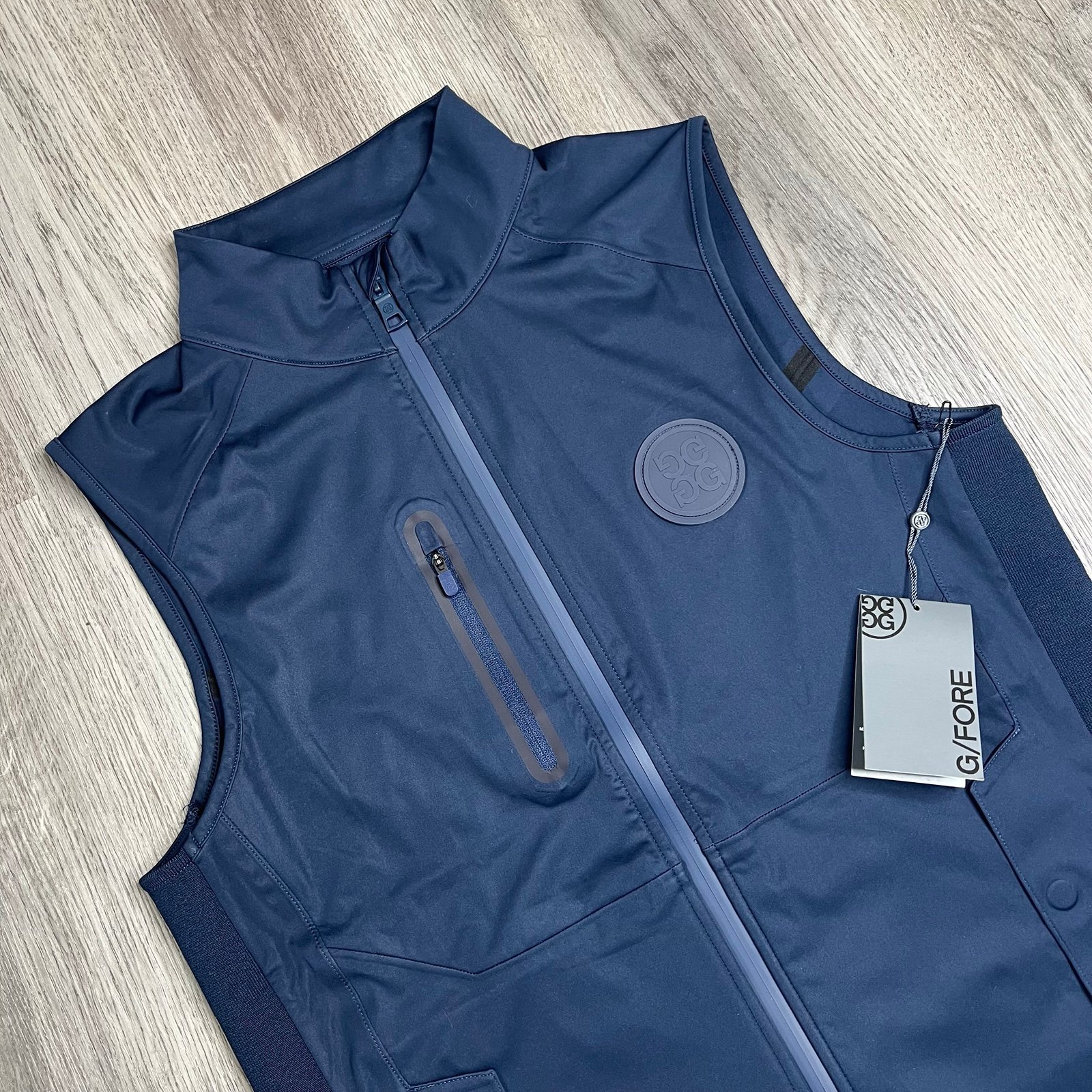 NEW G/FORE Full Zip Vest Mens Small Navy TWLT Weather Resistant Performance Golf