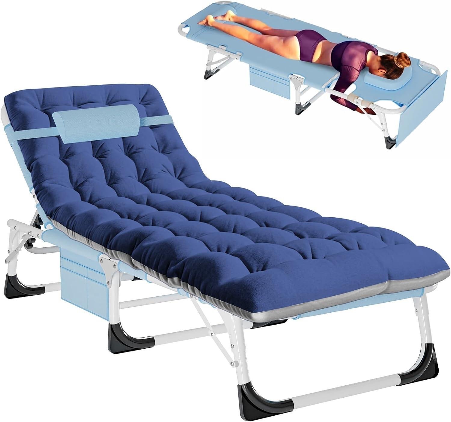 Heavy Duty Tanning Chair Lounge Chair with Face Arm Hole