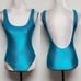 90s Vintage White Stag Turquoise Ribbed Backless Mid Coverage One-piece Swimsuit