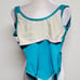 90s Vintage White Stag Turquoise Ribbed Backless Mid Coverage One-piece Swimsuit