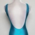 90s Vintage White Stag Turquoise Ribbed Backless Mid Coverage One-piece Swimsuit