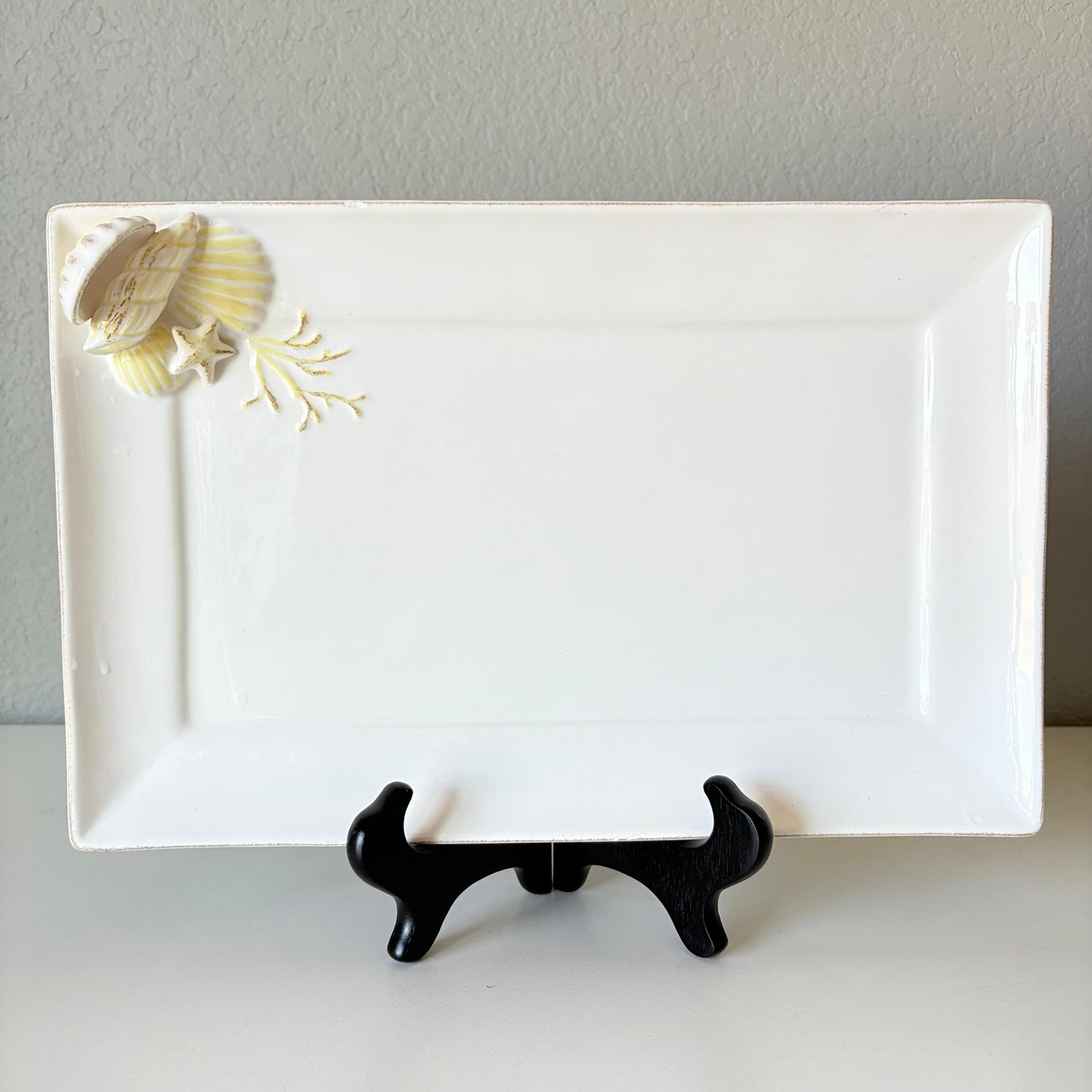 Rare Williams Sonoma White Large Rectangular Sea Food Serving Platter 14”x9”