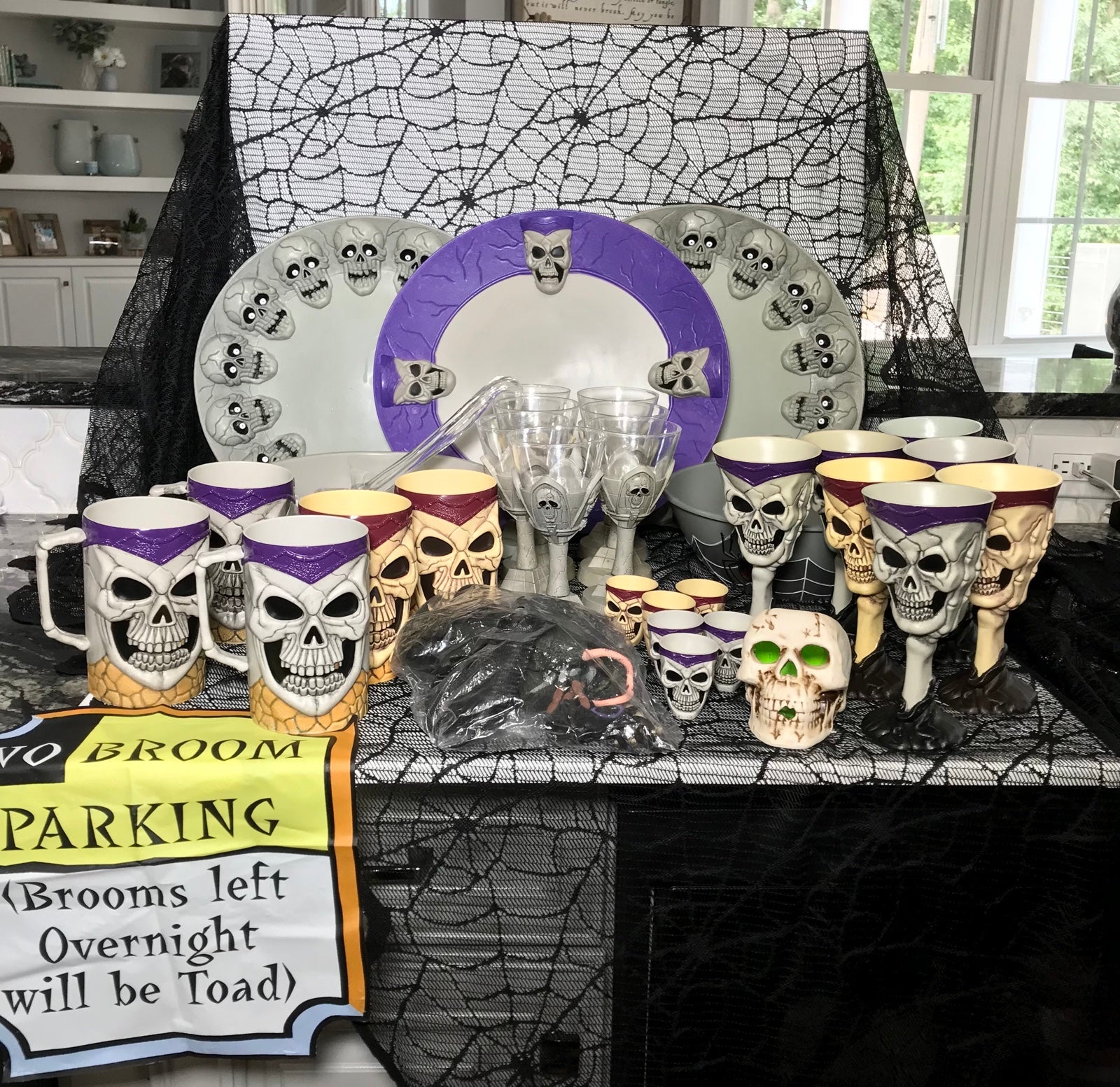 Halloween Party Supplies Decor Tableware Platters Bowls Goblets Mugs - 80 pcs.