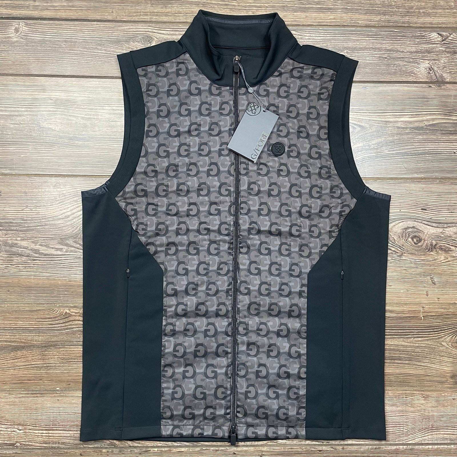 G/FORE Men’s Performer G's Full Zip Golf Vest Onyx Black Gray LARGE NWT 225