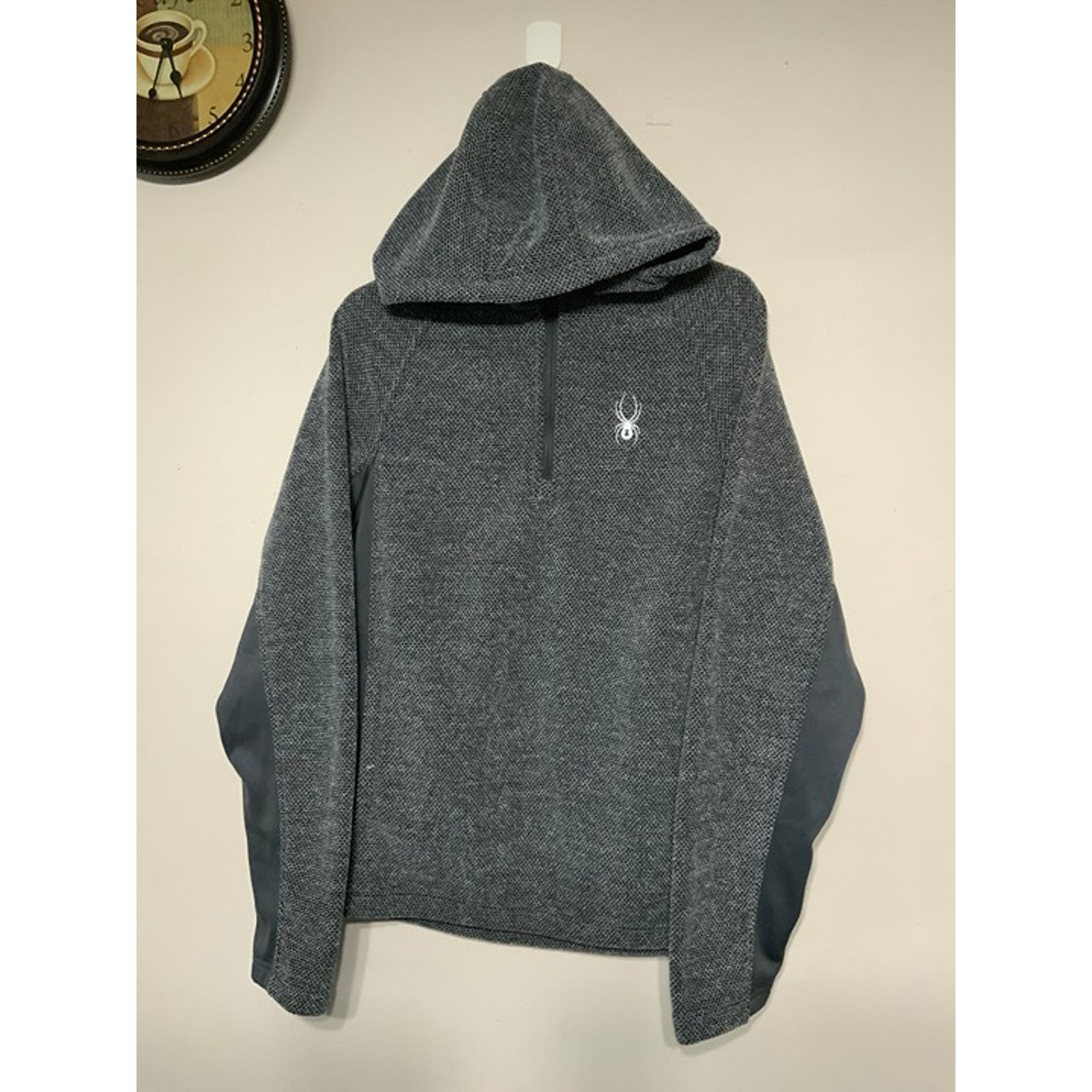 Spyder Speed Stretch Hooded Waffle Fleece Jacket Charcoal Gray - NWT
