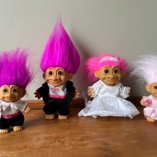 Vtg Wedding Trolls (Set of Four)
