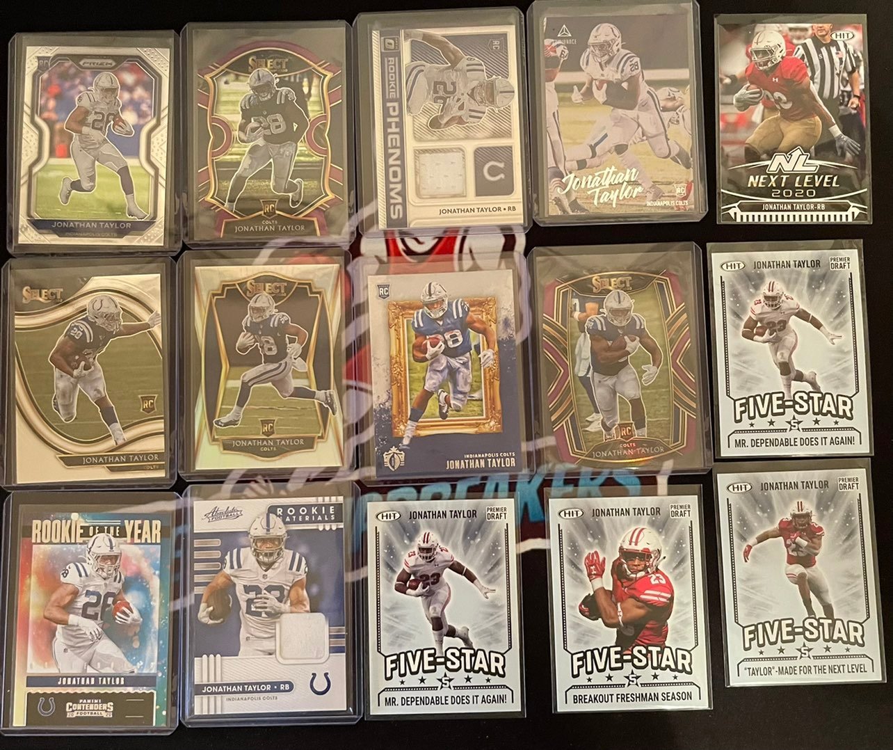 Jonathan Taylor 15 Card Rookie Lot