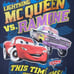 Vintage Disney Pixar Lightning McQueen vs Ramone CARS t-shirt sz youth L (7).