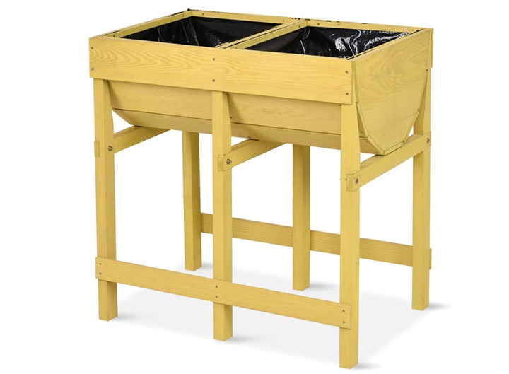 Raised Wooden Planter Vegetable Flower Bed with Liner L4