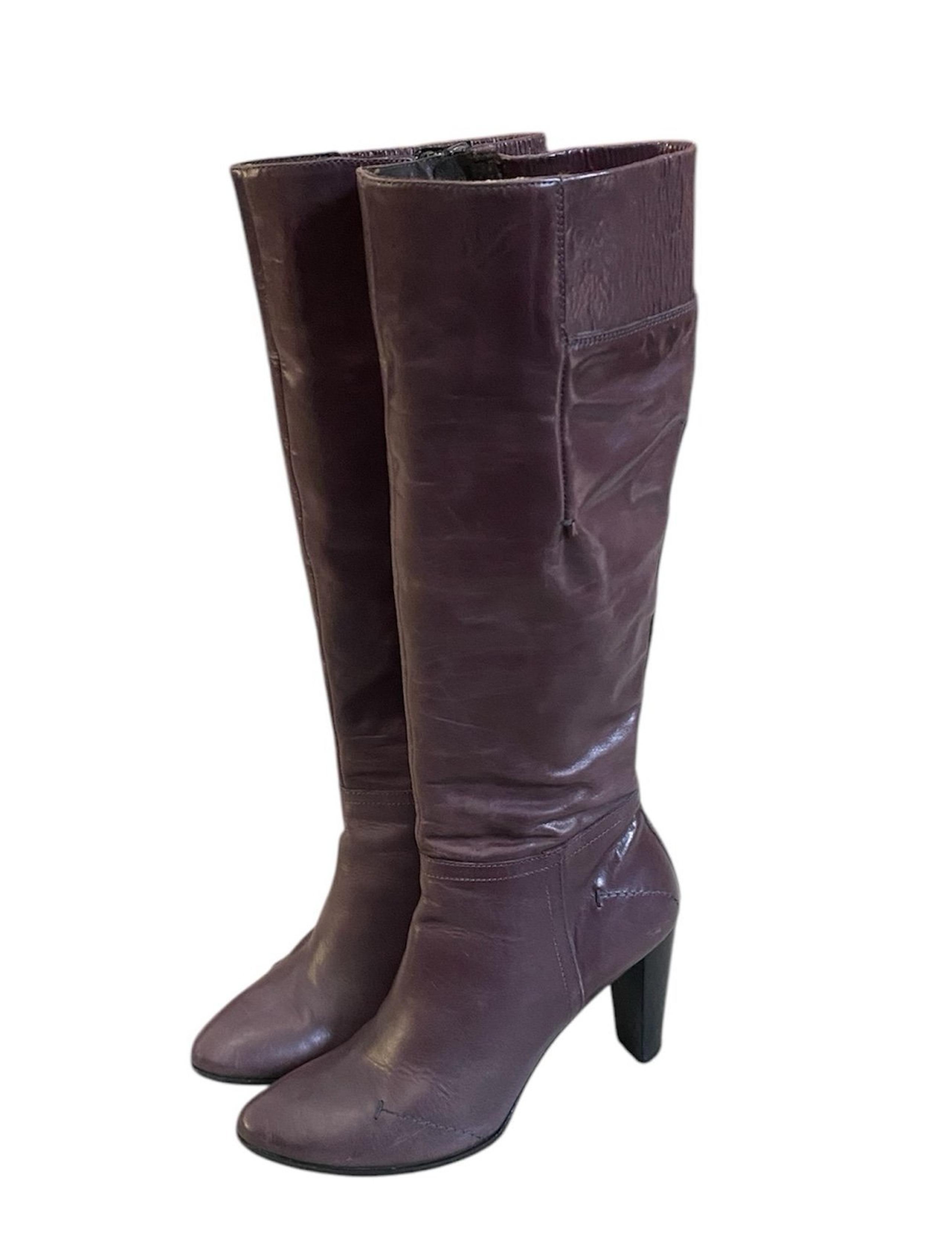 Sundance leather knee high boots(39) Purple-Made in Italy