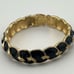 Vintage Trifari Signed Black & Gold Hinged Bangle Bracelet