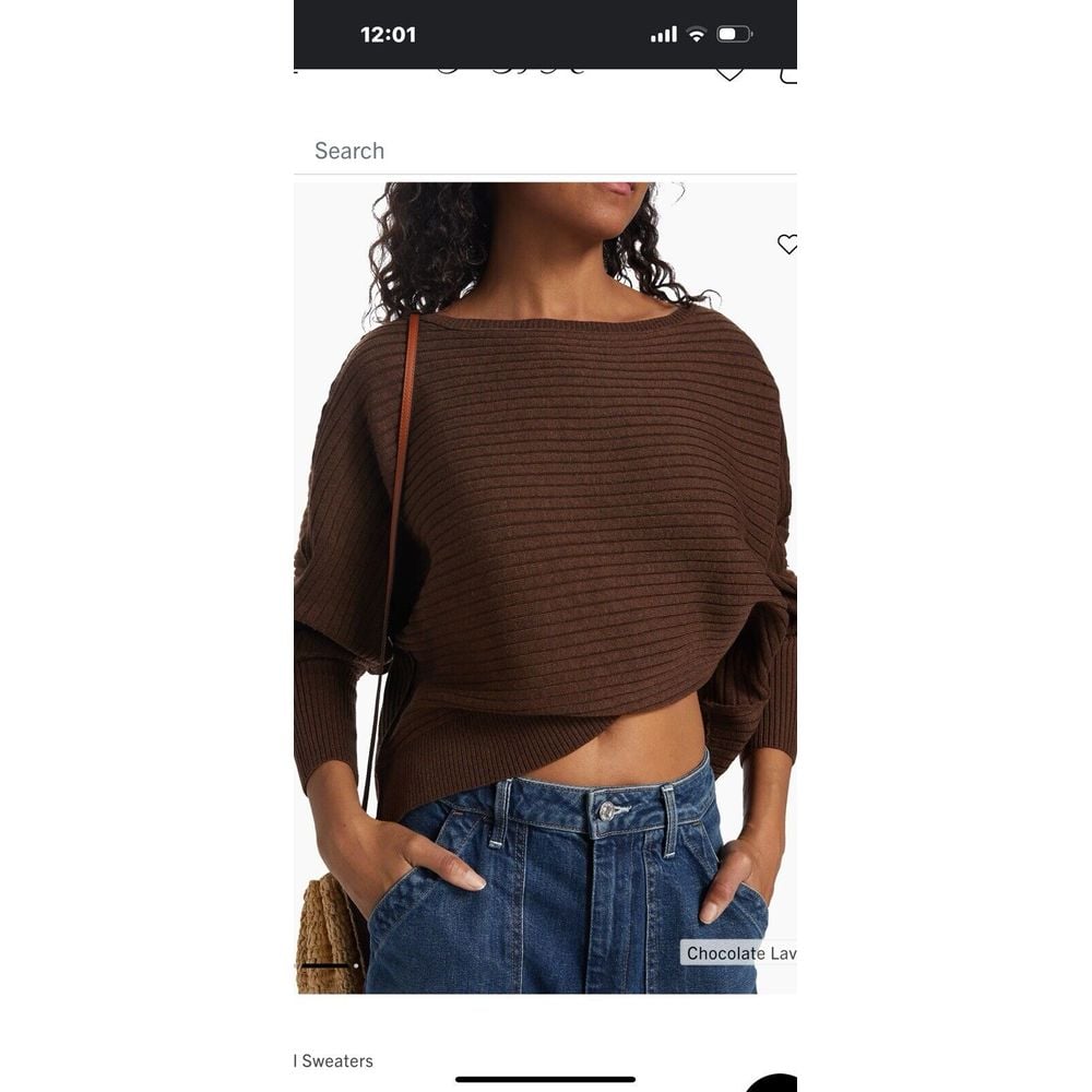Free People Sublime Ribbed Knit Sweater In Brown XL