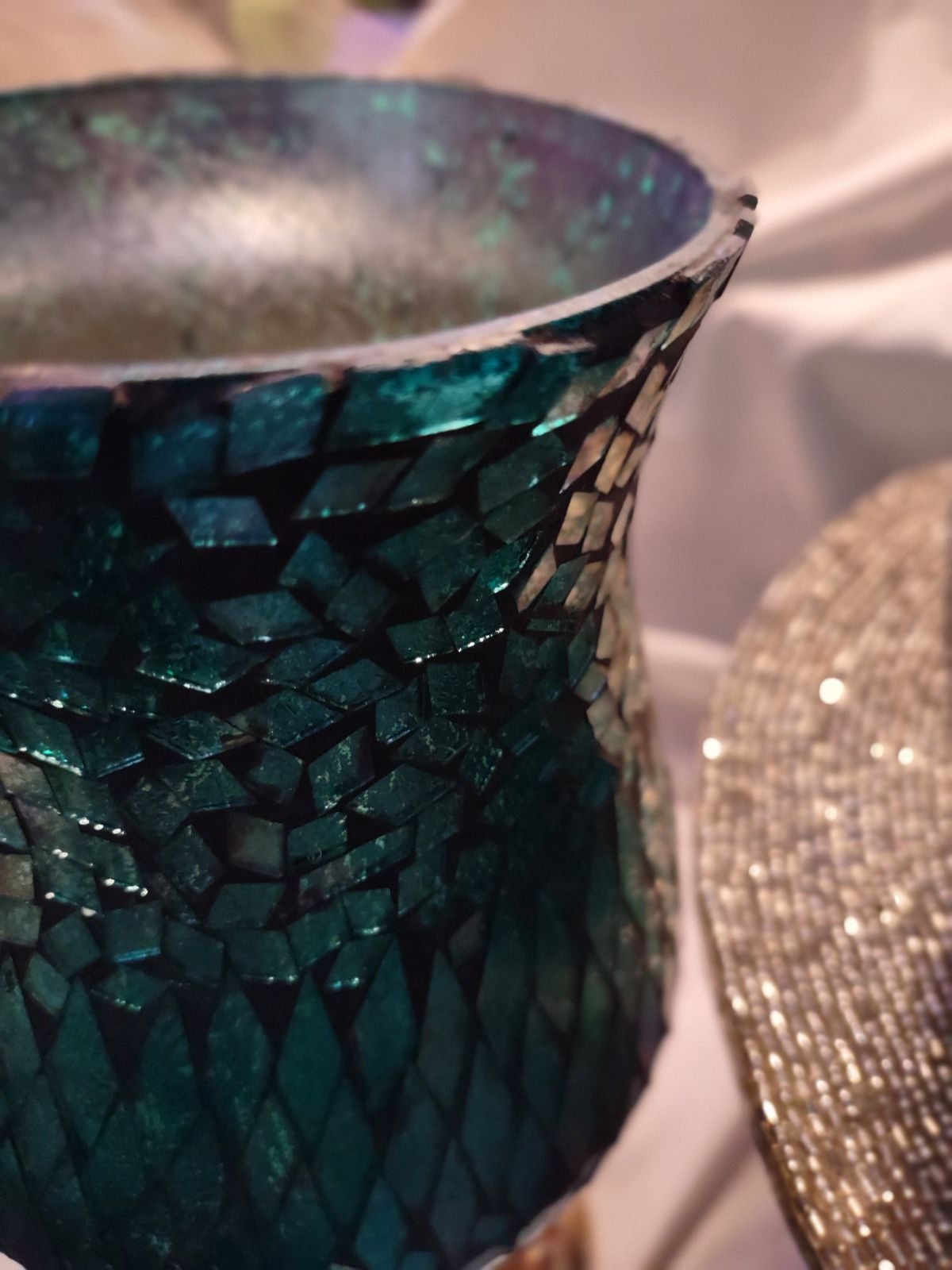 Beautiful glass aqua colored vases sold all together various sizes