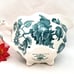 Floral Gravy Boat English Chippendale Teal Green Vintage Johnson Bros.