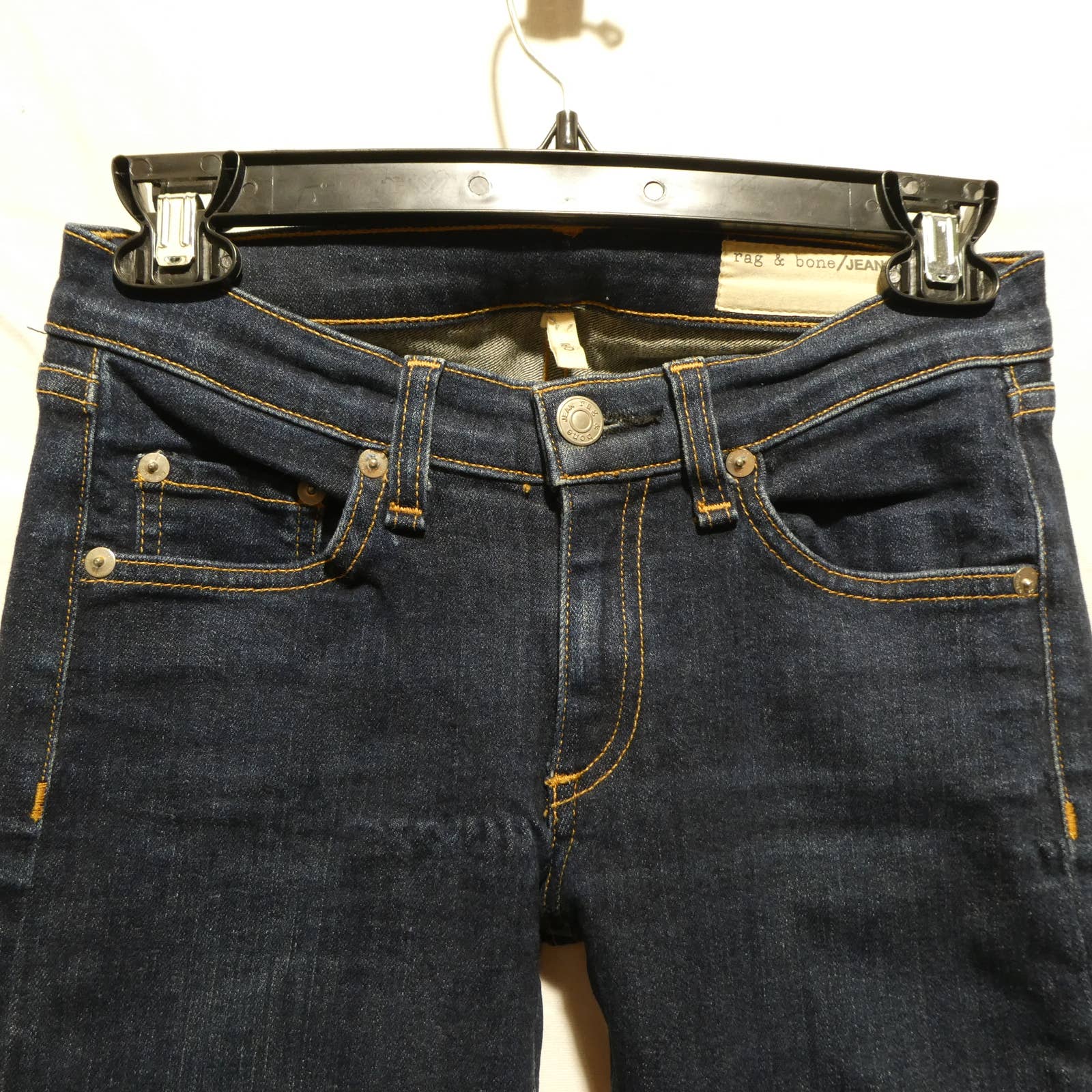 Rag and Bone jeans women's 24 dark blue store denim Capri button and zip closure