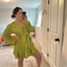 NWT Bardot Lime Green Sequin Long Sleeve Belted Mini Dress 10