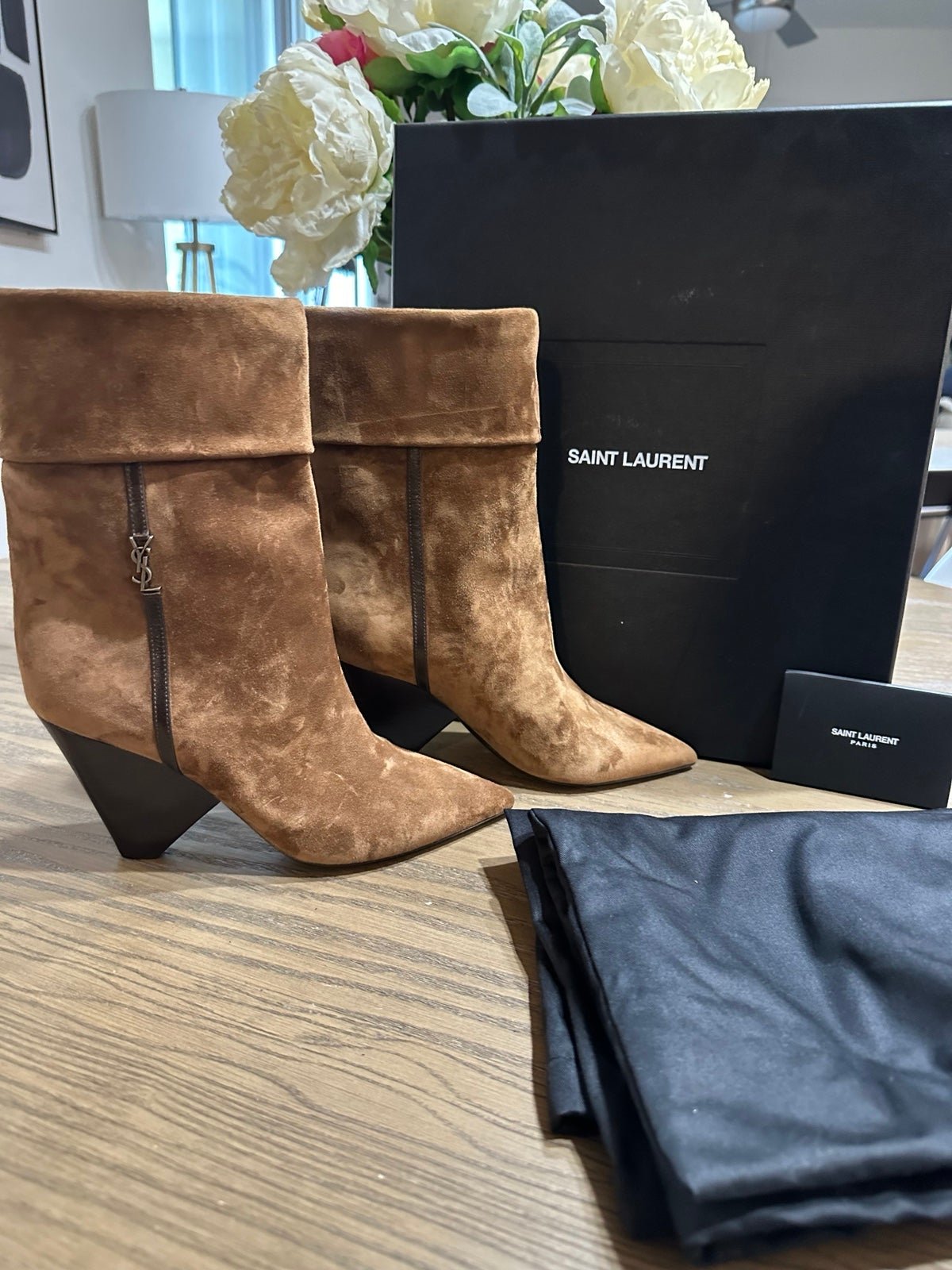 Saint Laurent Suede Nikki Booties - sz 7 (37)