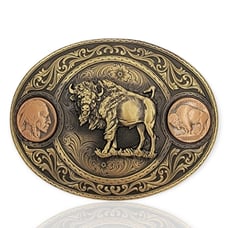 Montana Silversmiths Miner's Buffalo Indian Head Nickel Belt Buckle Retail 160