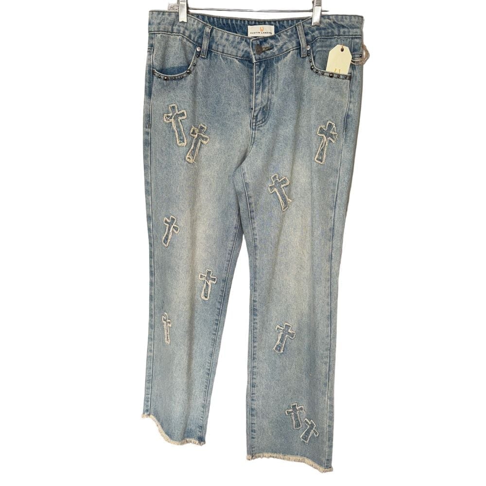 Austin Landing Studded Cross Jeans Six