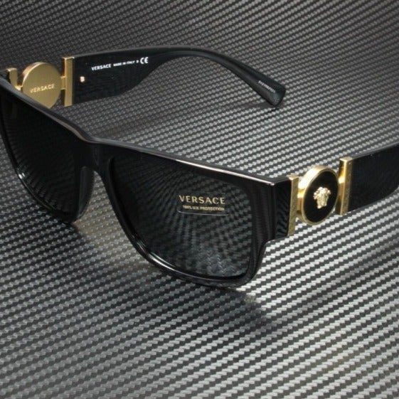 Versace Men's Black and Grey Sunglasses!