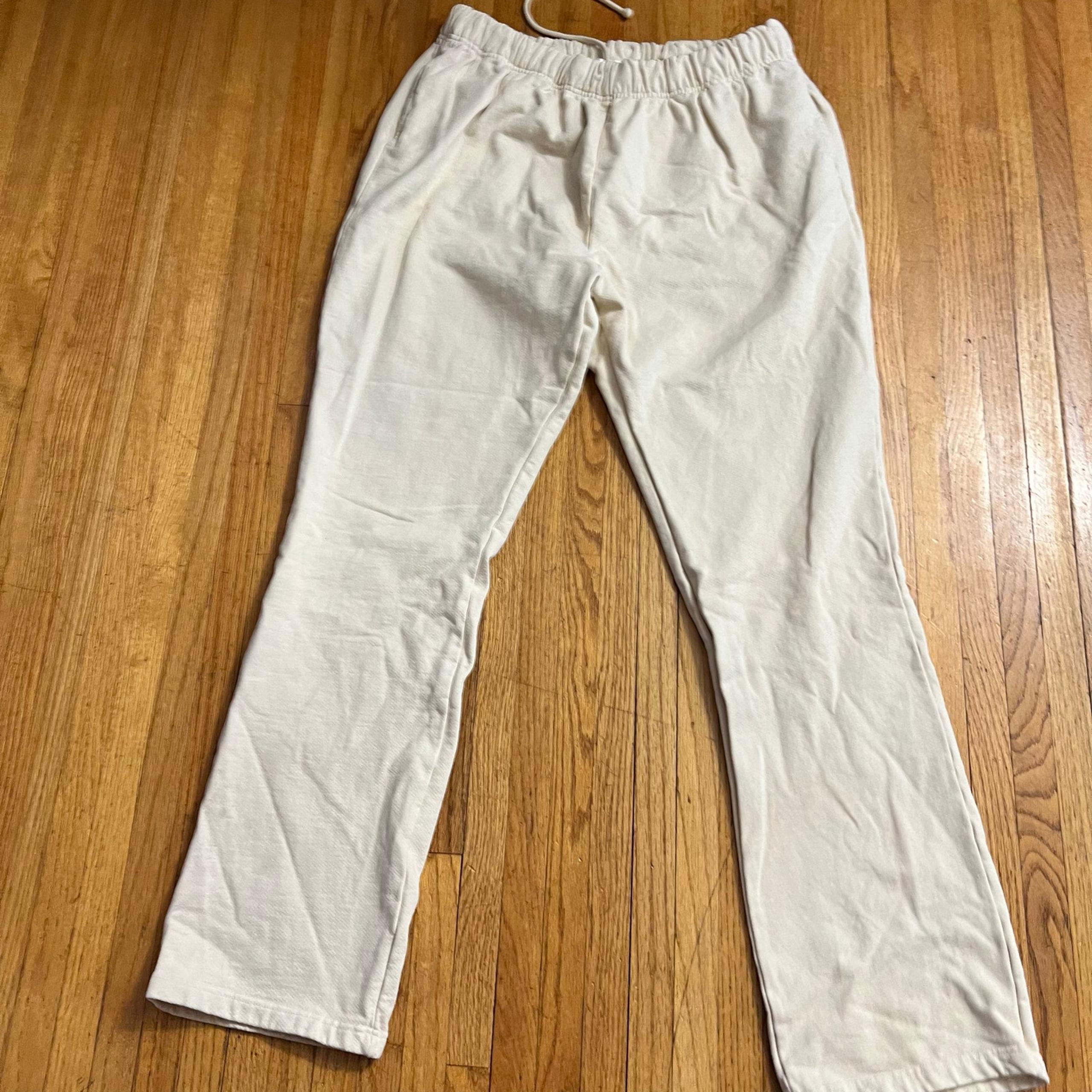 Good American Pants Womens Size 5 XL 18 Plus Sweatpants Joggers Pockets Cream