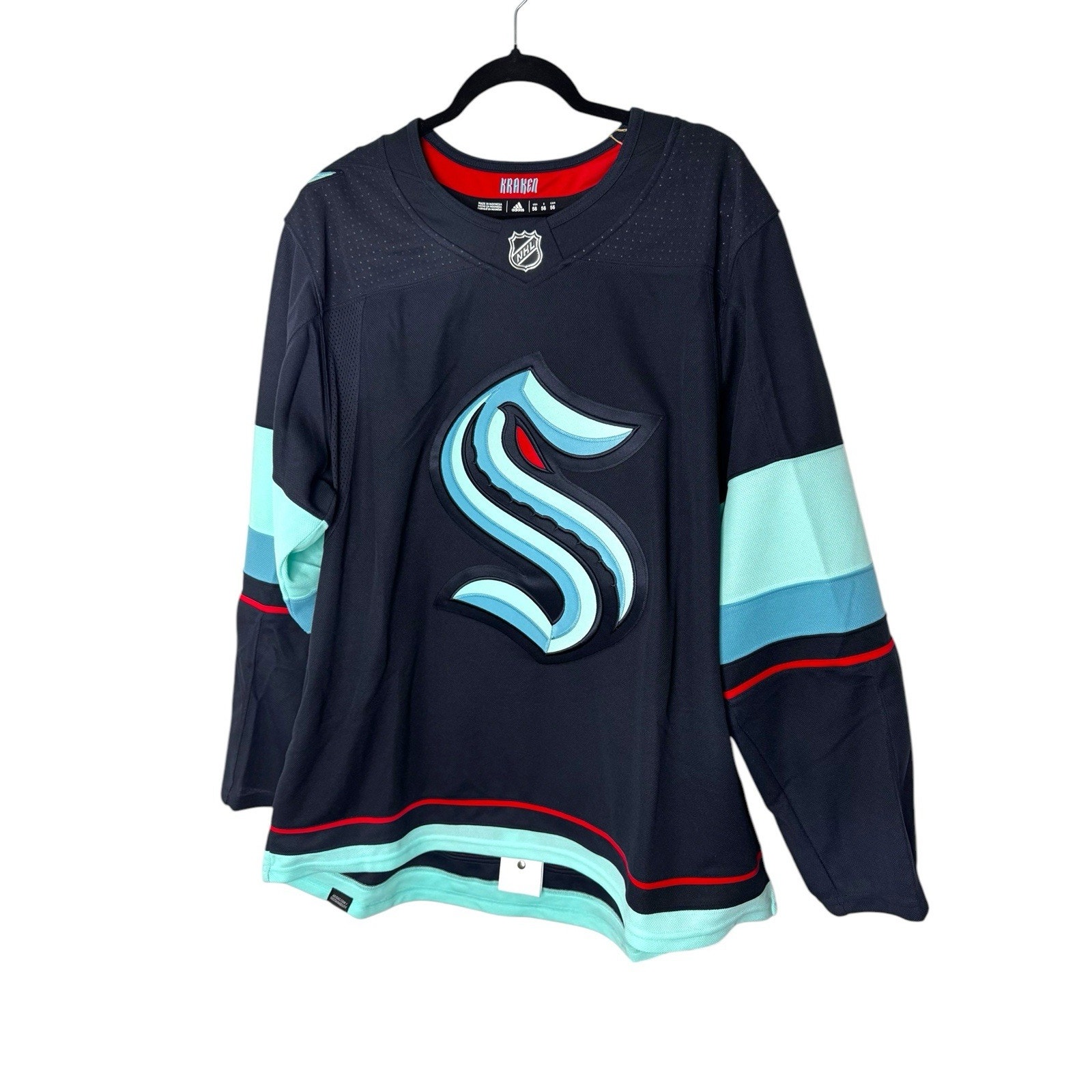 Sz 56 Adidas NHL Seattle Kraken Authentic Home Hockey Jersey GT5622 Men's