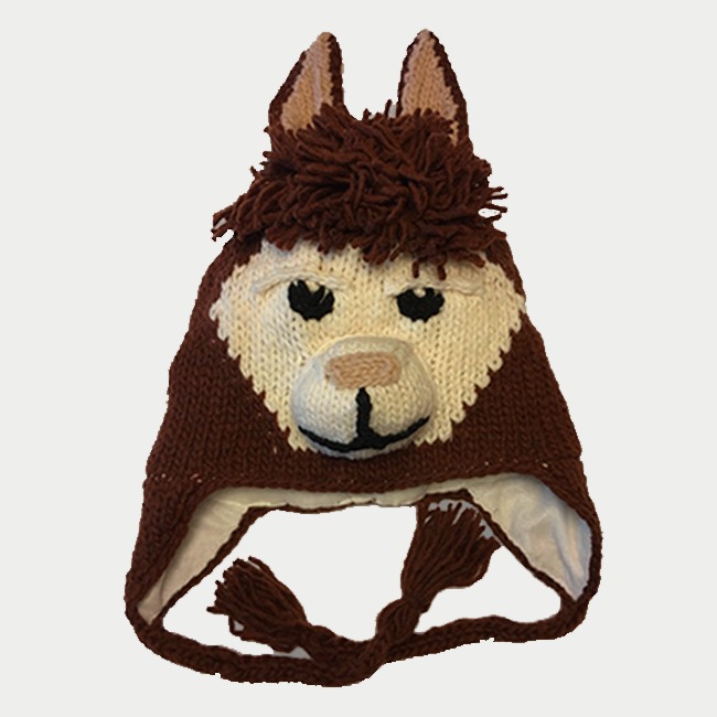 Brown Llama Knit Hat