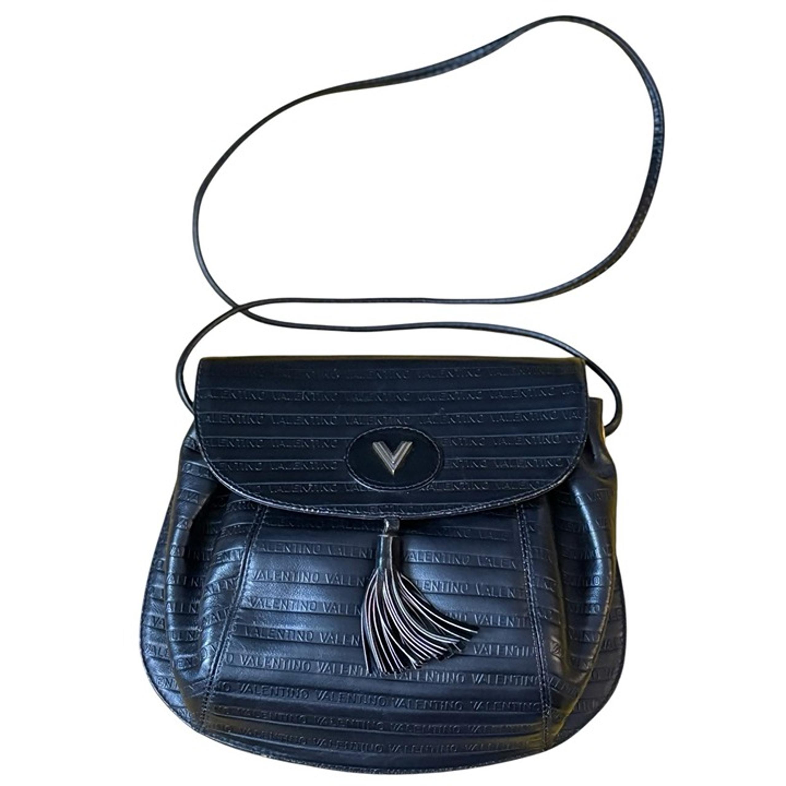 MARIO VALENTINO Shoulder Bag Crossbody Gold Hardware Leather Black Mini
