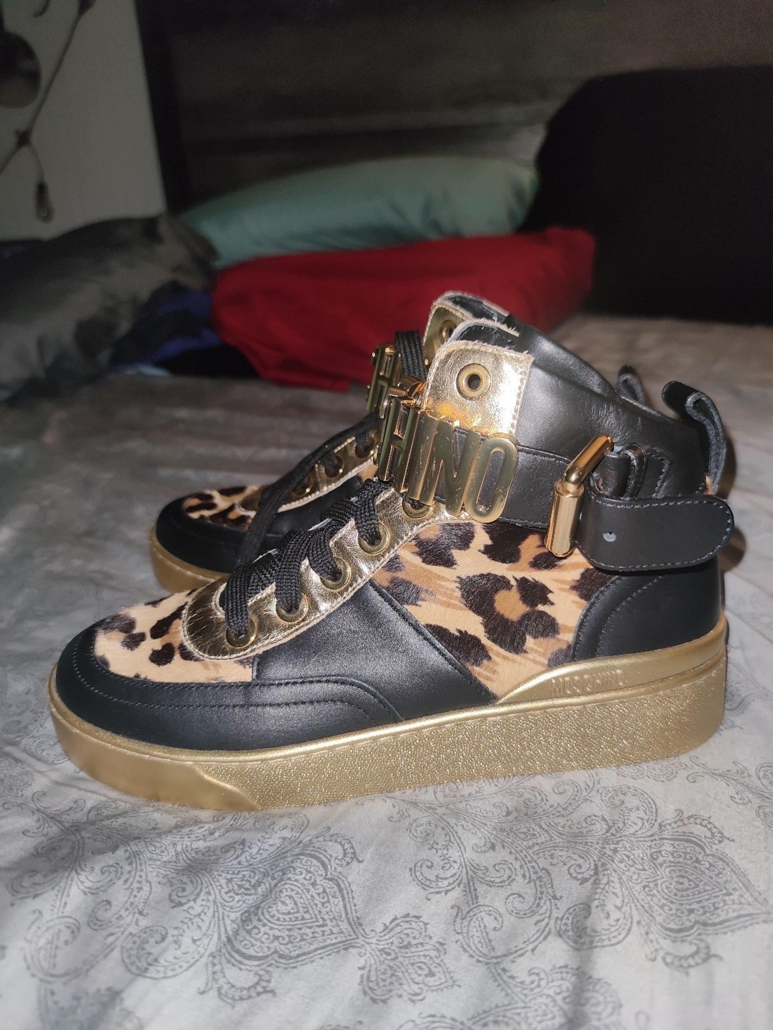 size 37 womens Moschino leopard boots..brand new never worn..super cute..
