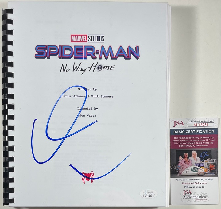 Willem Dafoe Signed Spider-Man No Way Home Movie Script Autograph JSA COA