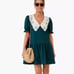 Tuckernuck Pomander Place Peacock Blue Green Lace Collar Kit Dress Size Small