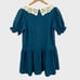 Tuckernuck Pomander Place Peacock Blue Green Lace Collar Kit Dress Size Small