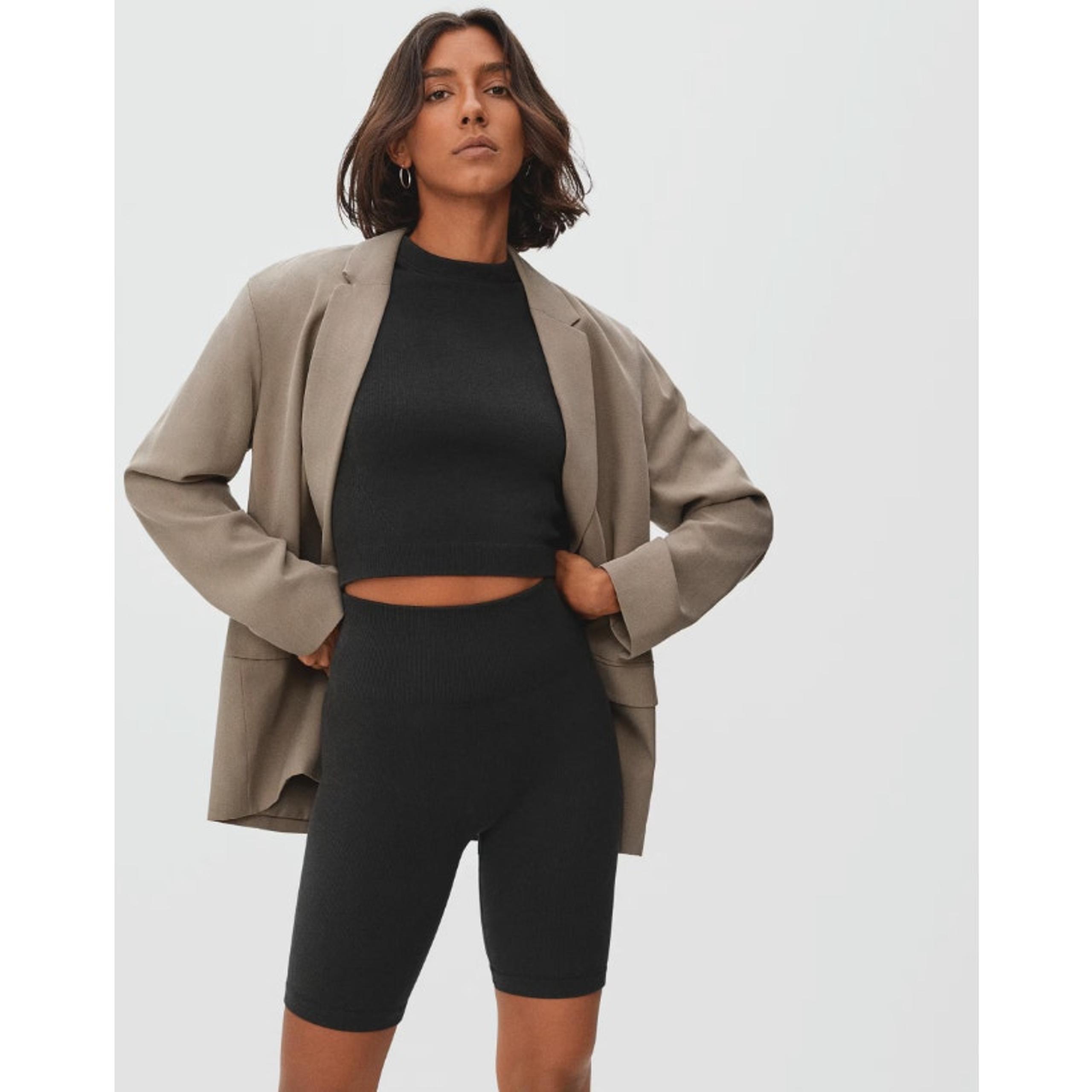 EVERLANE Womens Seamless Bike Shorts Black XS S Pull-On Stretch High Rise NWT