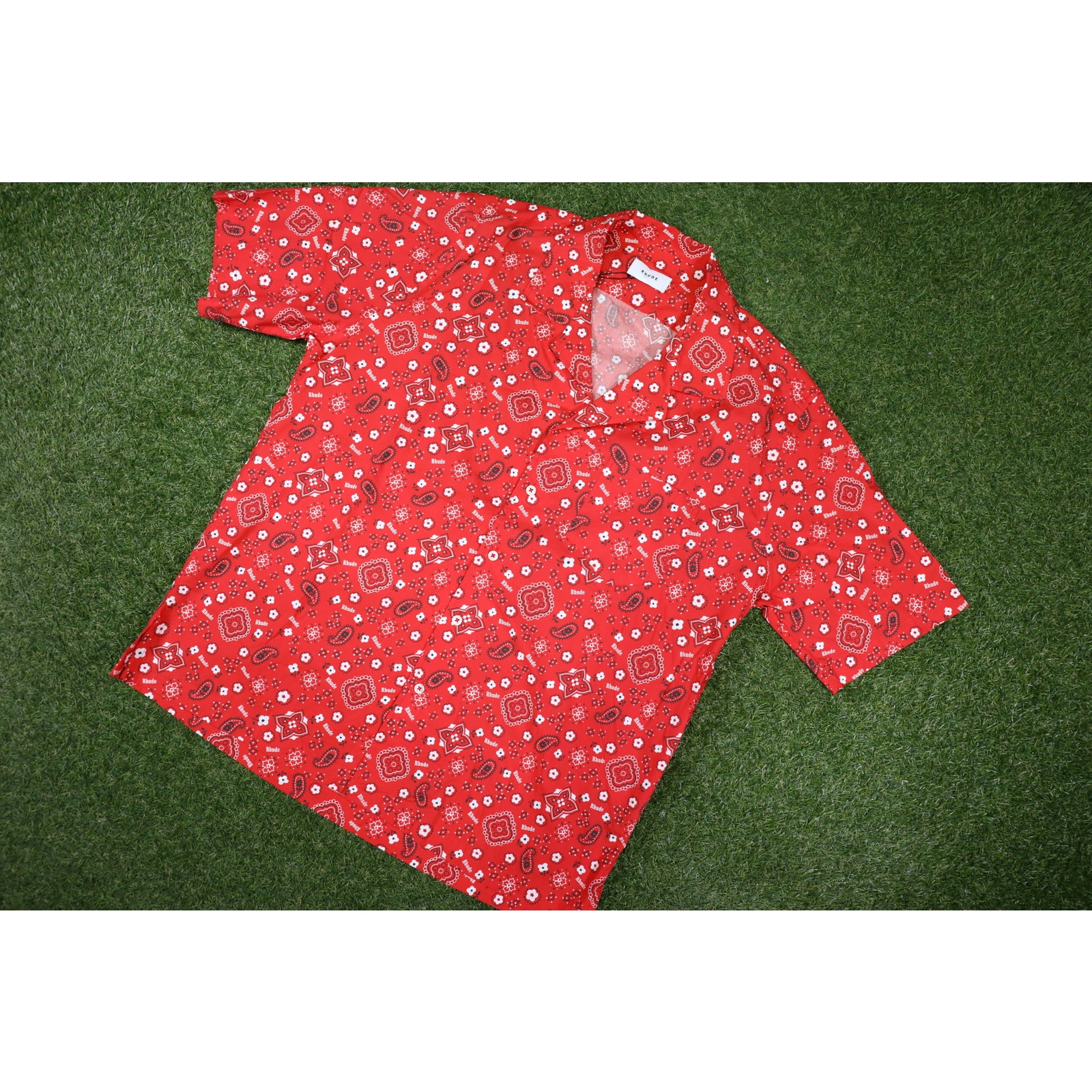 Rhude Paisely Button Down Shirt Red Size L