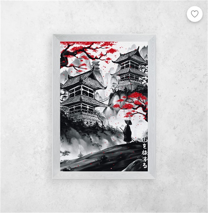 Japanese Traveler Ink Wash Poster Painting canvas 20*30inch