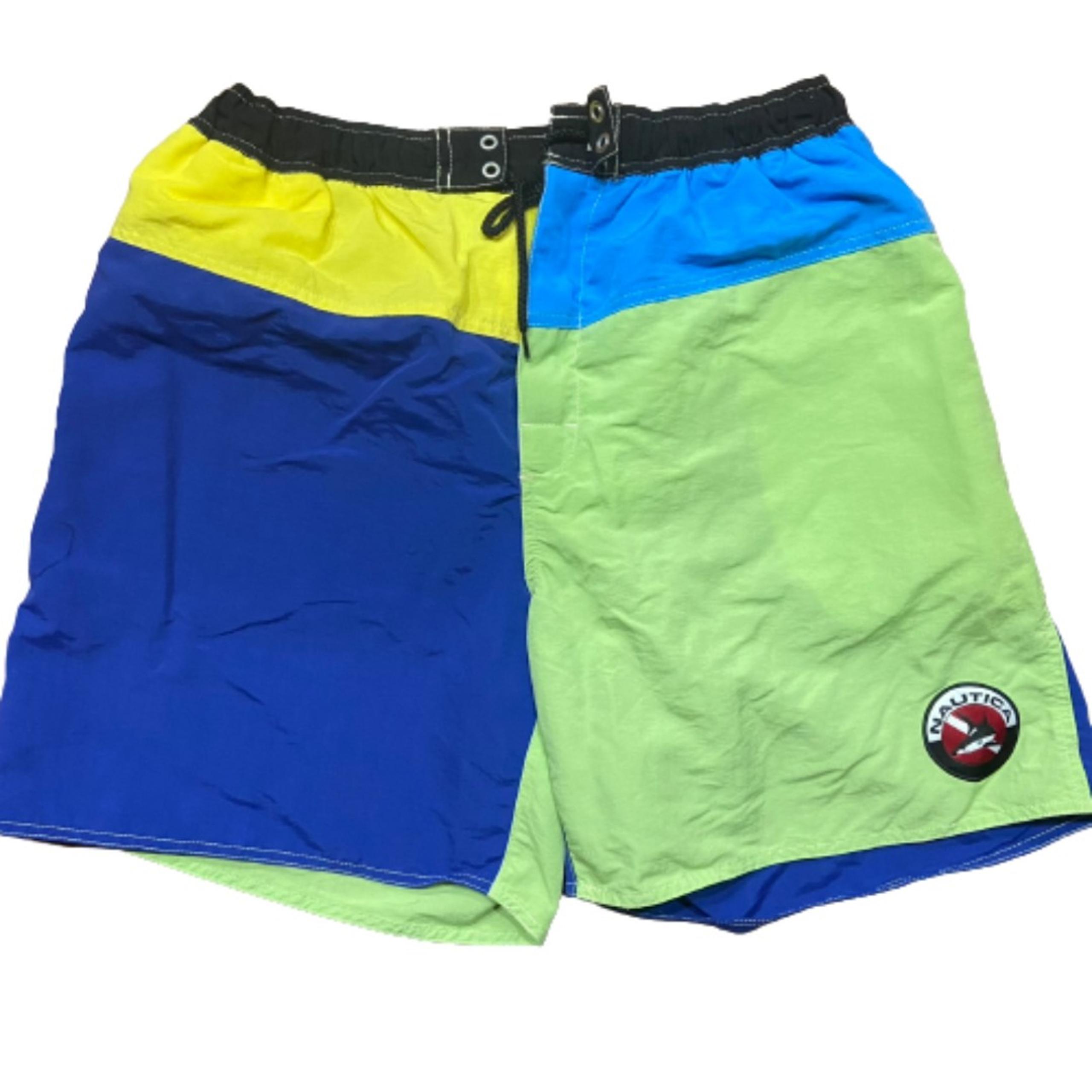 Nautica Vintage Color Block Board Surf Swim Trunks Shorts Men's Size XL
