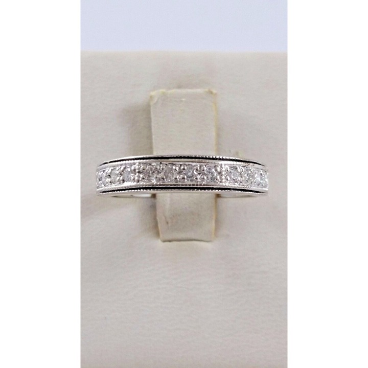 Beautiful 14K Karat Solid White Gold Engagement Diamond Wedding Band Ring