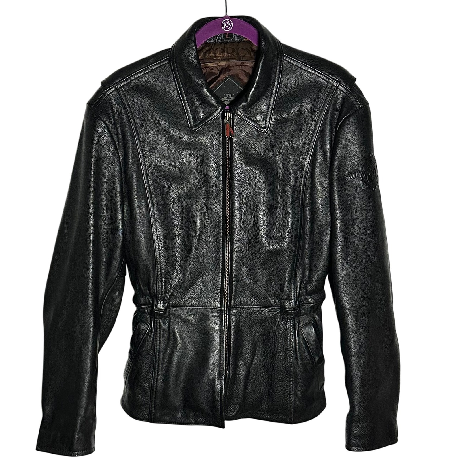 VTG Hein Gericke Streetline Womens L Black Leather Fringe Motorcycle Jacket