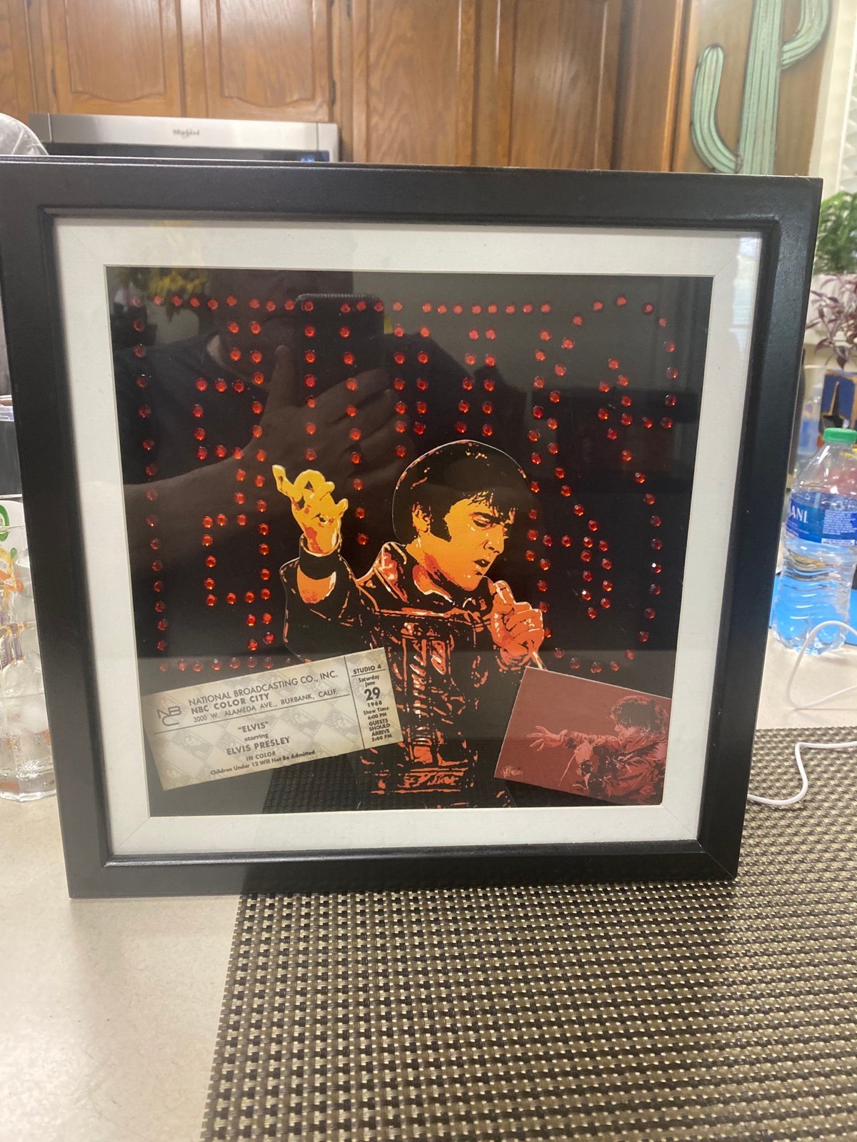 ELVIS PRESLEY FRAMED 3D PHOTO & CONCERT TICKET FRAMED
