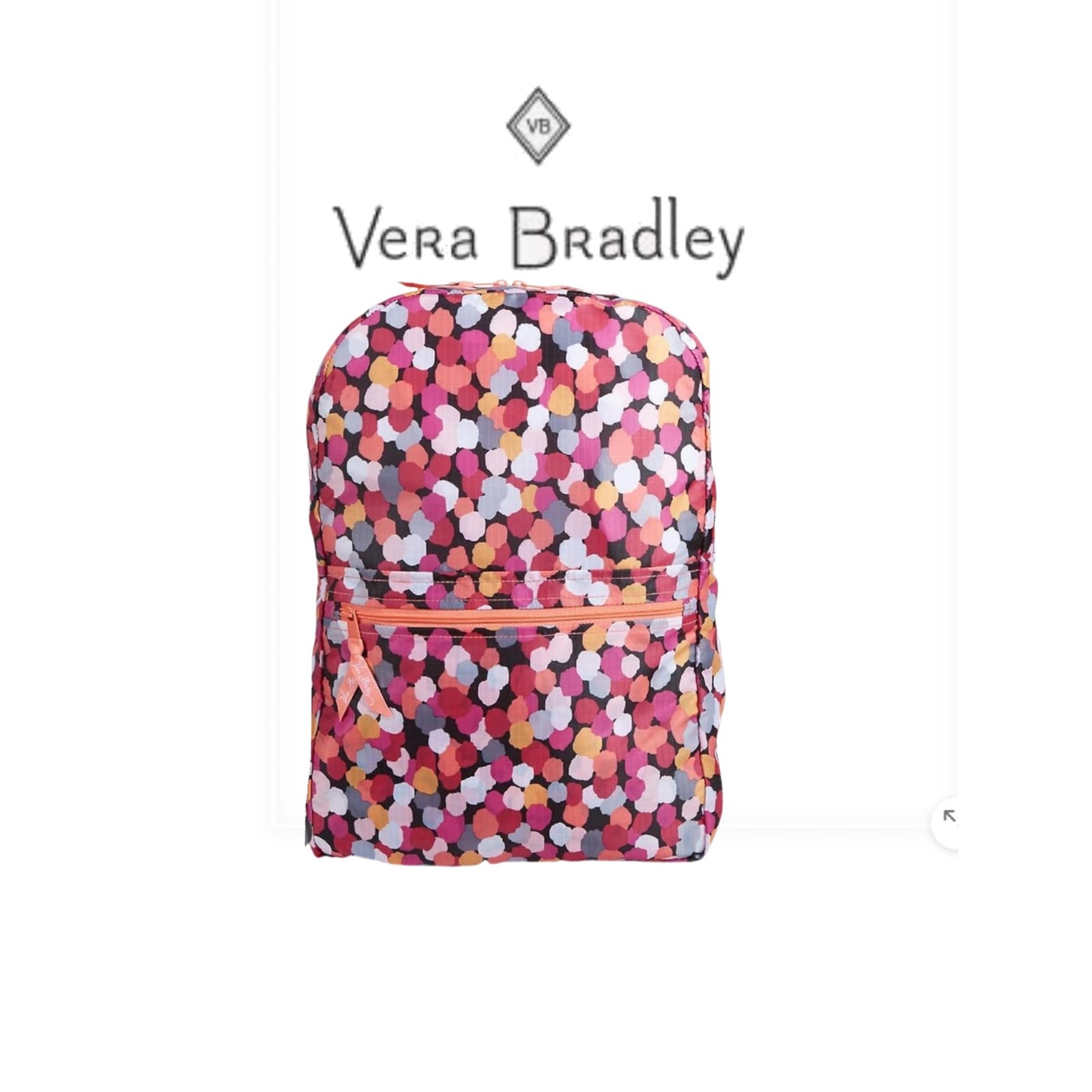 NWT Vera Bradley Pink Confetti Backpack in a Pouch