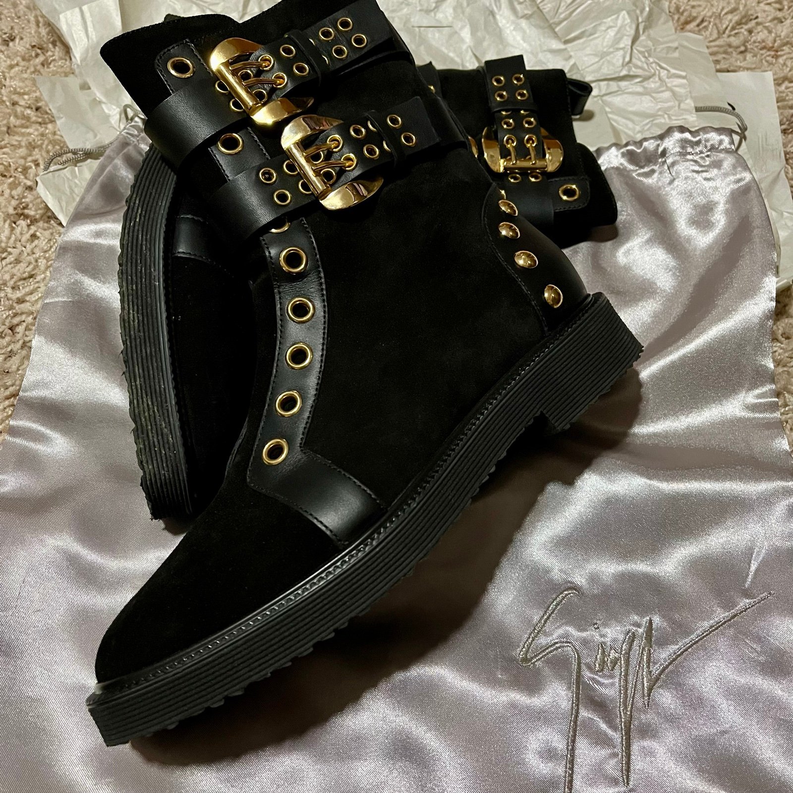 giuseppe zanotti moto combat boots