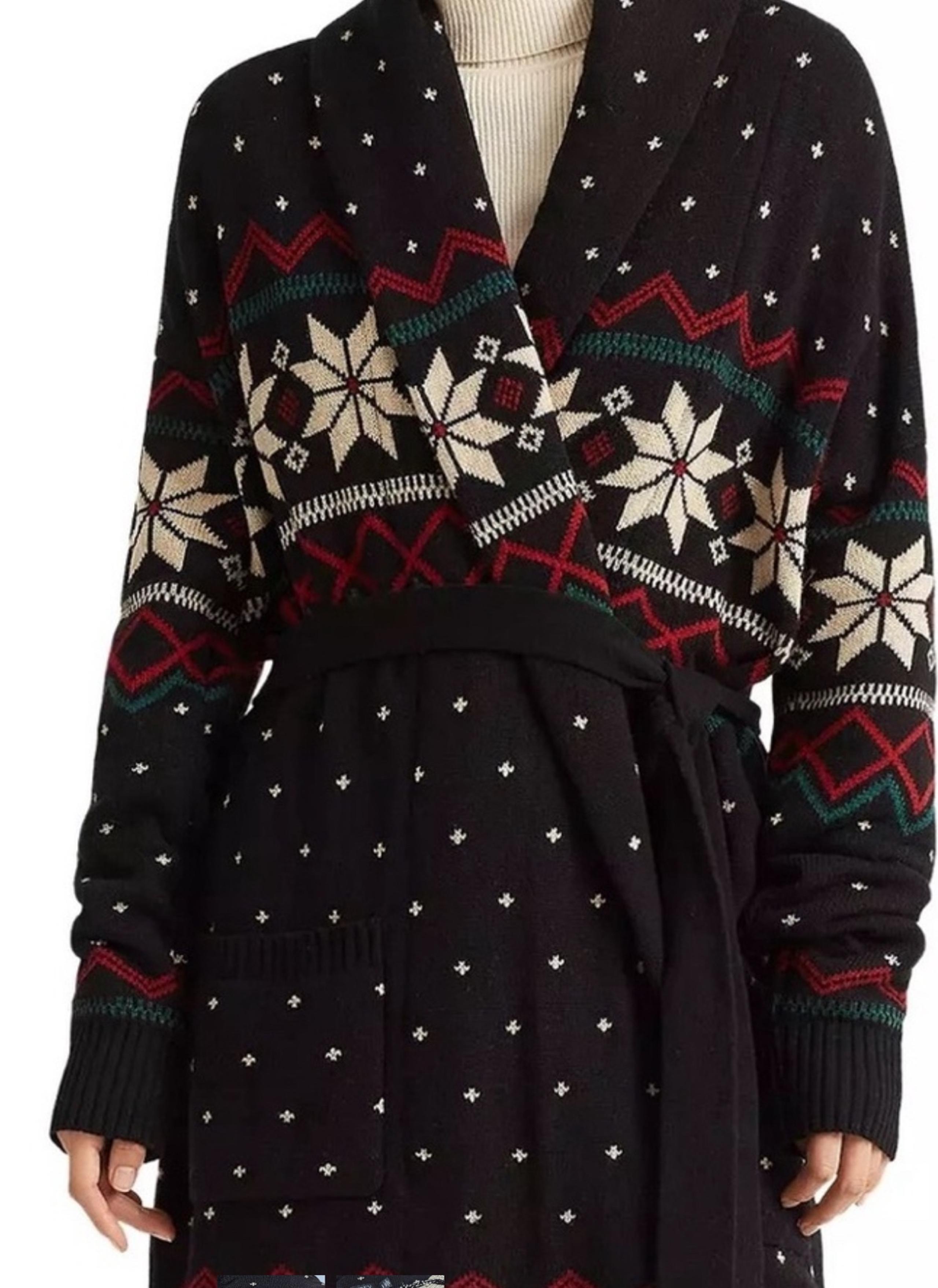 NWT Ralph Lauren Western Cardigan Wool Sweater Womens Size L