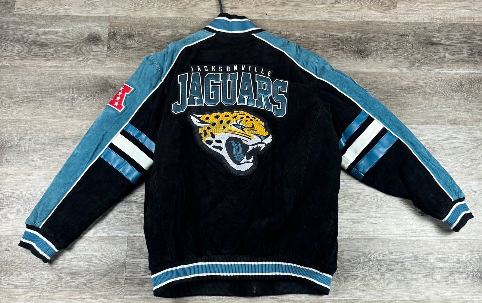 Vintage Jacksonville Jaguars Leather Suede Jacket XXL Retro 90s w tags NFL G-III