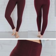 High waisted leggings in wine color
