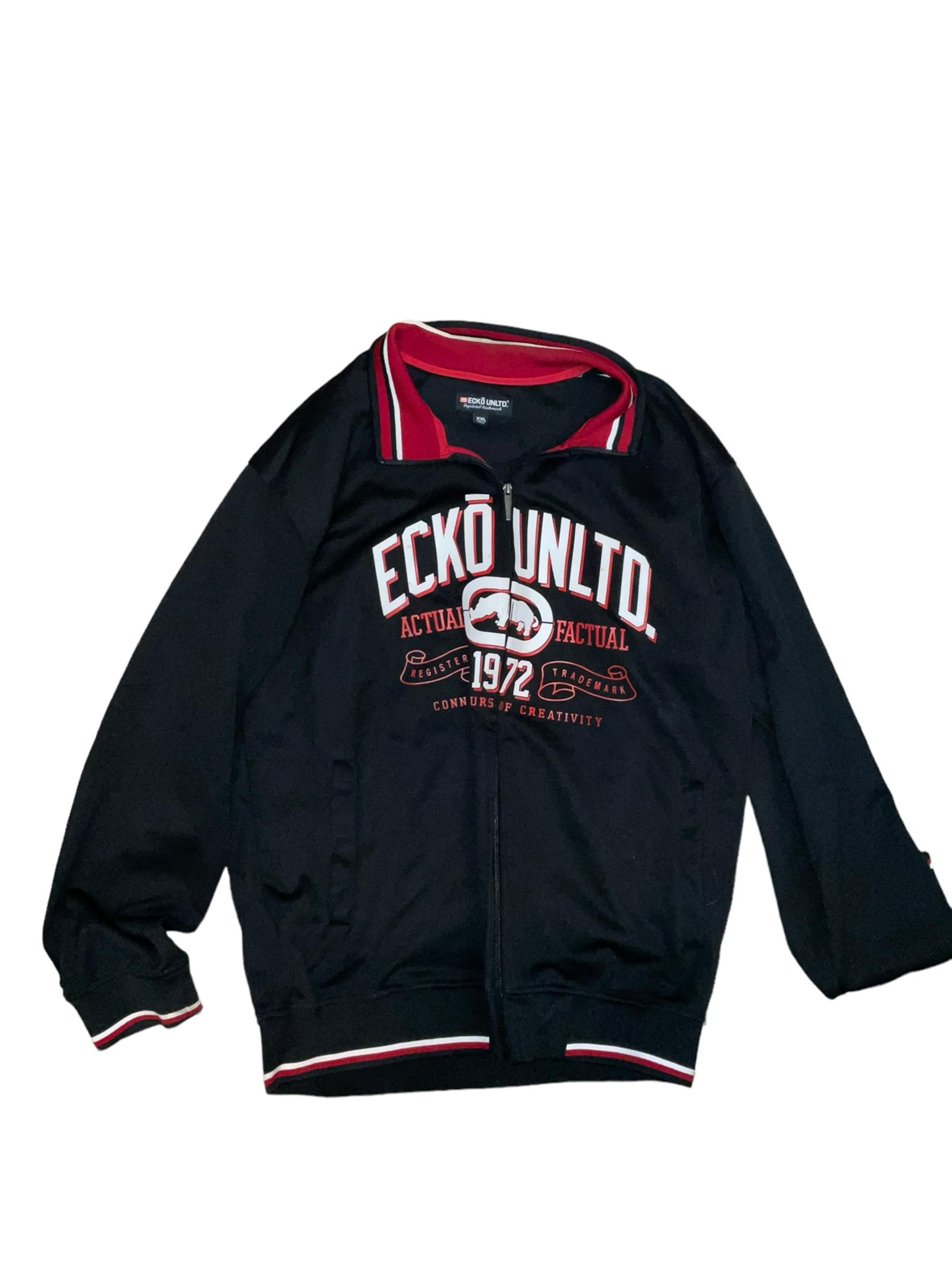 Ecko Unltd Men’s Collard Full Zip Up Jacket Sz XXL Black RN 93536 EUC