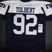 Tony Tolbert Signed Dallas Cowboys Thanksgiving Blue Football Jersey JSA COA
