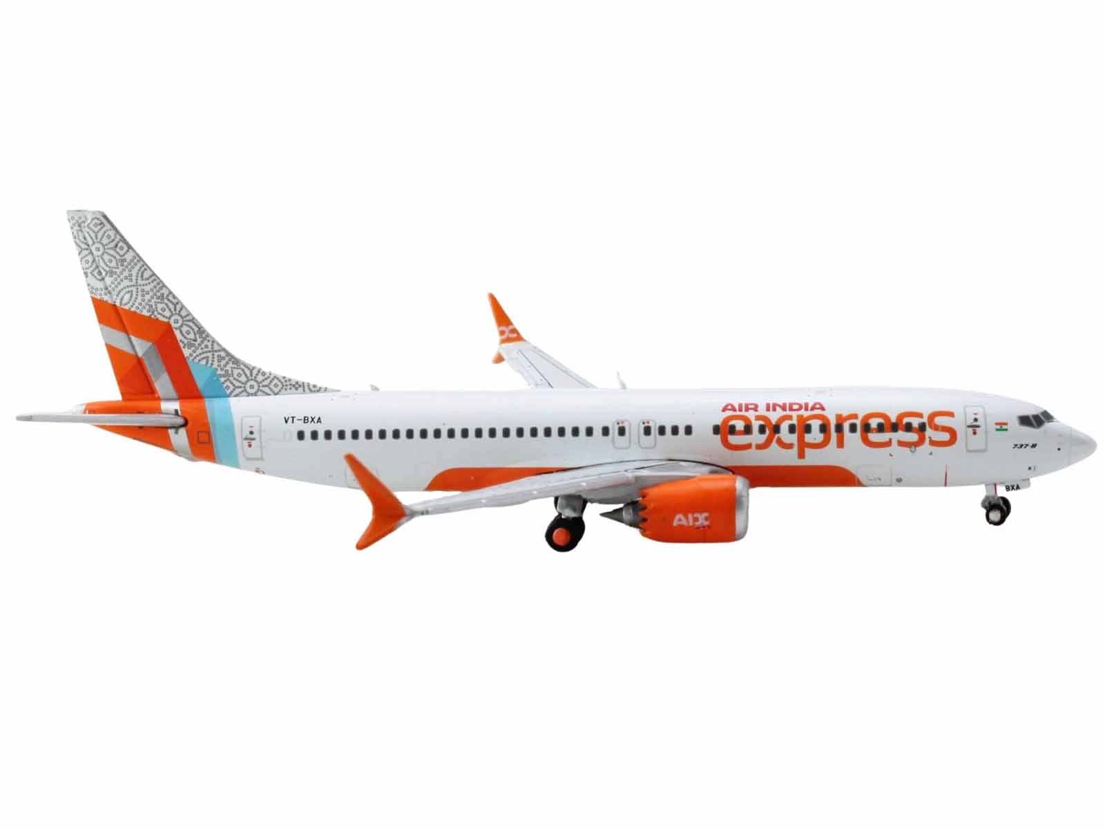 Boeing 737 MAX 8 Commercial Aircraft Air India Express (VT-BXA) White with Tai