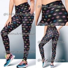 Zumba Eye Ruched Leggings (E051)-Size S for Women