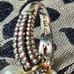 Sterling Silver 14K YG Double Pearl & Diamond Bypass Ring